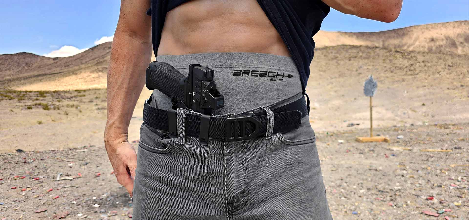 Testing Breech Gear's moisture wicking mid-waisted boxer briefs protect against sweat in the hot desert. 